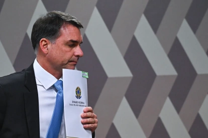 El senador Flavio Bolsonaro, hijo del expresidente Jair Bolsonaro, en Brasilia (Brasil).
