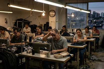 Trabajadores en un taller textil enfrentan jornadas extenuantes y condiciones precarias,
