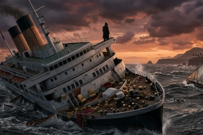 La metáfora del "barco sin capitán" cobra fuerza en una escena donde el desorden y los privilegios económicos arrastran al Estado hacia una inminente crisis moral e institucional