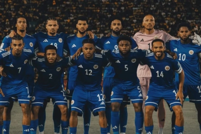La selección de Curazao posó previo a un encuentro oficial rumbo a su histórica participación en la Copa Mundial de la FIFA 2026.