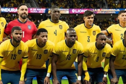 La Selección de Ecuador previo a un partido.