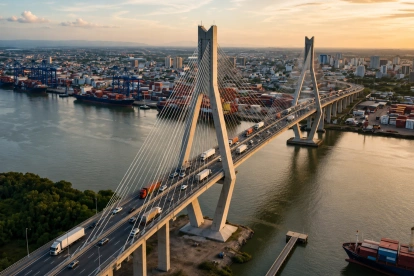 La imagen de IA utilizada por Daniel Noboa para referencial el Quinto Puente.