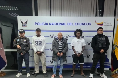 La Policía Nacional del Ecuador presentó a los implicados.