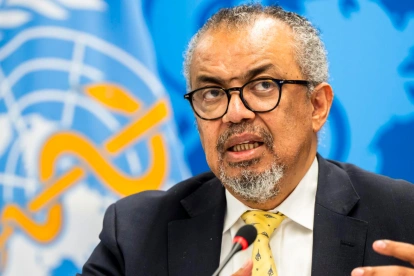 Referencial.El director de la OMS, durante una rueda de prensa sobre alertas sanitarias vinculadas a medicamentos de India.