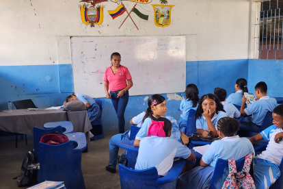 Mirian Altafuya, fue profesora del ecuatoriano. Lleva cerca de quince años enseñando en esa institución y aún en las aulas donde Pacho creció.