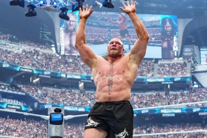 Brock Lesnar asimila la derrota en el escenario más grande de todos.