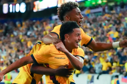 Anthony Valencia celebra su gol contra Arabia Saudita.