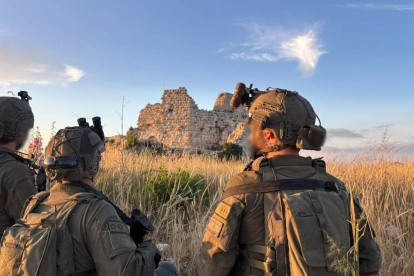 Soldados israelíes en la zona del castillo de Beaufort, en el sur del Líbano.