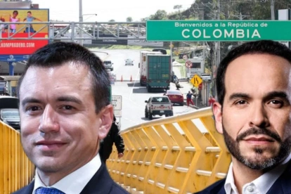 El presidente de Ecuador, Daniel Noboa, y el candidato presidencial colombiano Abelardo de la Espriella.