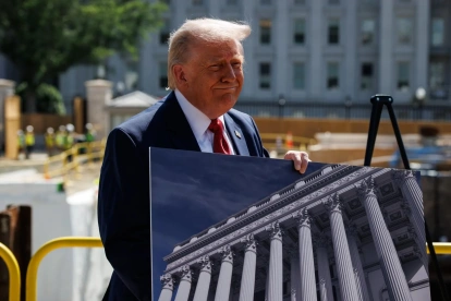 El presidente de EE.UU., Donald Trump, en una de sus recientes apariciones públicas.