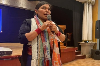 Martha Tuquerres representó a la Unorcac en los diálogos que mantuvieron las organizaciones indígenas con el Gobierno, durante el paro de septiembre de 2025.