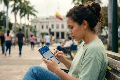 Ciudadano consulta información electoral en línea, mientras el CNE asegura la protección de datos y descarta intentos de hackeo en el proceso de votación.