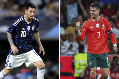 Lionel Messi (izq.) y Cristiano Ronaldo compartirán en el Mundial 2026 un récord difícilmente superable.