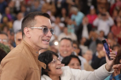 El presidente de la República, Daniel Noboa, participó este viernes en el acto de pago anticipado de compensaciones jubilares.