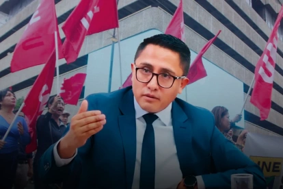 la UNE, presidida por Andrés Quishpe, difundió un comunicado sobre el bloqueo de sus cuentas bancarias.