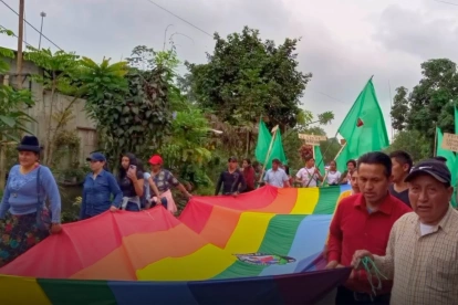 Habitantes de Las Naves participan en una manifestación contra el proyecto minero Curipamba-El Domo.
