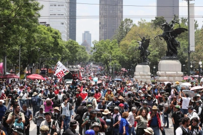 Protestas en Ciudad de México, en inmediaciones del estadio Azteca.
