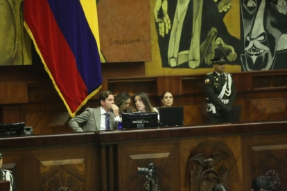 Mishel Mancheno asumió la presidencia de la Asamblea ante la renuncia de Niels Olsen.