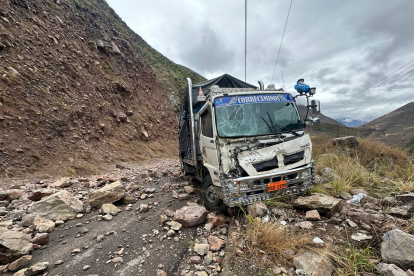 Vehículos que intentaron cruzar por las zonas afectadas resultaron afectados por la caída de material.