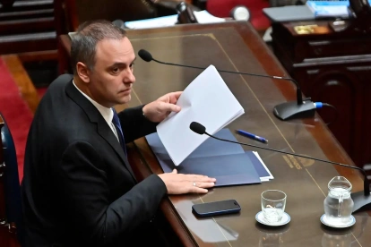Jefe de Gabinete del Gobierno argentino, Manuel Adorni, al presentar un informe de gestión ante la Cámara de Diputados, en Buenos Aires (Argentina).