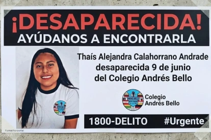 Thais Alejandra Calahorrano Andrade está desaparecida desde el 9 de junio, en Quito.
