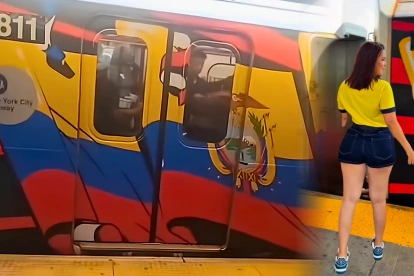 La influencer ecuatoriana Stefanny Aquino visitó el Tren 7 de Nueva York,