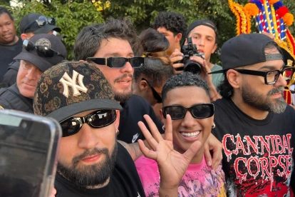 Jombriel se presentó en el banderazo en Filadelfia.