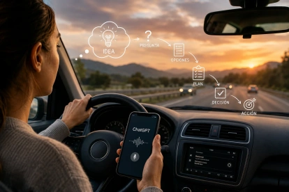 Entre el volante y el destino, las ideas encuentran un nuevo copiloto. La inteligencia artificial ya no solo responde preguntas: también acompaña procesos de pensamiento.