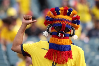 Un hincha de Ecuador en el estadio de Filadelfia para el partico con Costa de Marfil por el Mundial 2026.
