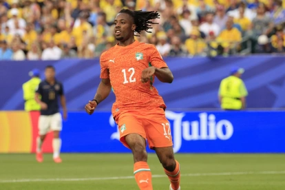 El internacional de Costa de Marfil Elye Wahi, durante el partido que su selección disputó el pasado 13 de junio frente a Ecuador.