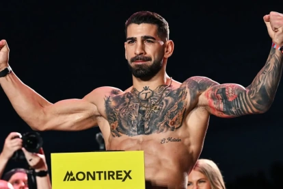 Ilia Topuria durante el pesaje previo al evento de la UFC Casa Blanca.