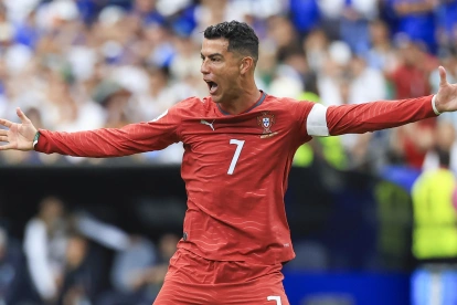 Cristiano Ronaldo reacciona en el duelo entre Portugal y Uzbekistán, en el Mundial 2026.