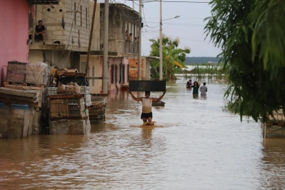 Una de las inundaciones que hubo en la provincia de Guayas en marzo de 2026.