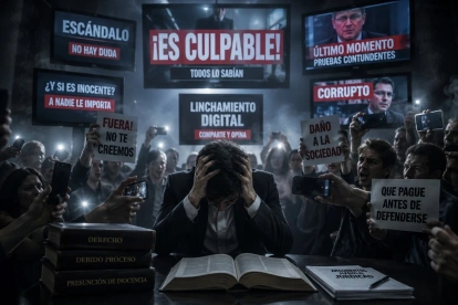 Una foto referencial de cómo temas judiaciales se hacen virales en redes sociales donde lector es quien juzga el caso.