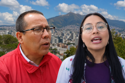Nelson Erazo y Cristina Cachaguay fueron presentados como precandidatos de Unidad Popular en Pichincha.