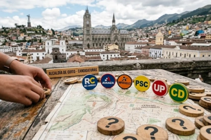 Imagen referencial sobre las fichas de las organizaciones políticas para terciar por la alcaldía de Quito.