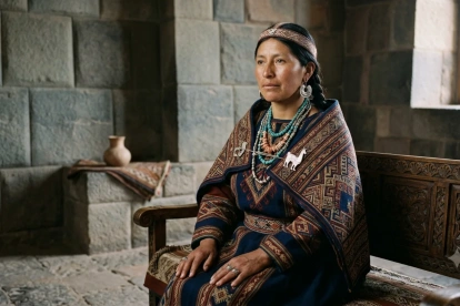 Recreación histórica hiperrealista de la noble incaica, esposa de Atahualpa.