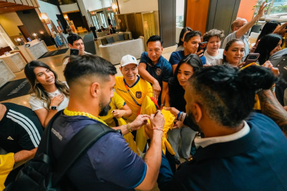 Hernán Galíndez y los hinchas de Ecuador en el Mundial 2026.