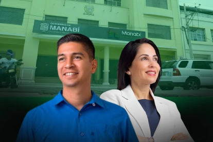 Referencial. Luisa González y Jaime Estrada, precandidatos a la Prefectura de Manabí rumbo a las elecciones seccionales de 2026.