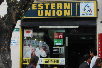 Agencia de Wester Union, una vía en la que ingresan las remesas a Ecuador.
