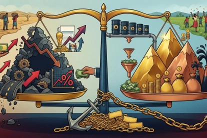 Representación del presupuesto estatal, donde el incremento de los ingresos tributarios y petroleros busca equilibrar el peso del gasto público