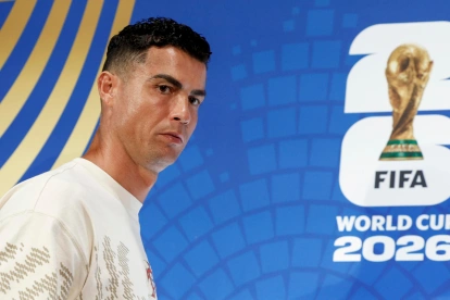 Cristiano Ronaldo, en la rueda de prensa previa al España - Portugal, en el Mundial 2026.