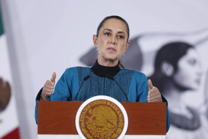 Claudia Sheinbaum durante su declaración oficial sobre el Mundial 2026.