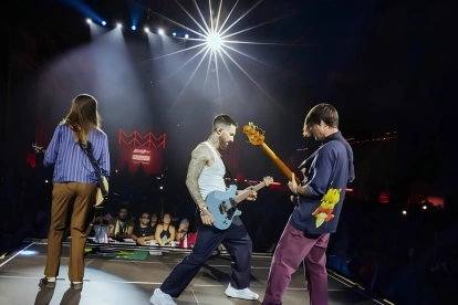 Maroon 5 durante un concierto, previo a su llegada a Ecuador para el FTC Live al Parque.