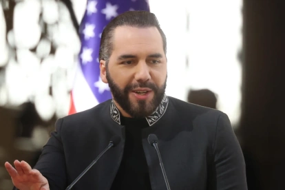 El presidente de El Salvador, Nayib Bukele, durante un acto público, en San Salvador (El Salvador).