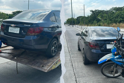 ATM retuvo un vehículo con placas adulteradas en Guayaquil.