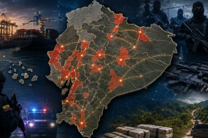Ecuador identificó 45 cantones clave donde el crimen organizado disputa rutas de droga y armas.