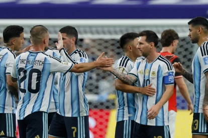 El delantero de Argentina Leo Messi celebra el gol conseguido ante Austria en el partido del Mundial 2026.