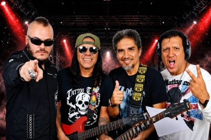 Los integrantes de Blaze, la banda ecuatoriana de heavy metal creada en Guayaquil en 1984.