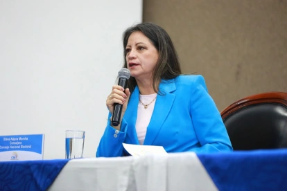La vocal Elena Nájera actuó en el consejo consultivo con organizaciones políticas organizado por el CNE.